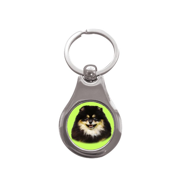 Přívěsek na klíče kolečko s potiskem Pomeranian