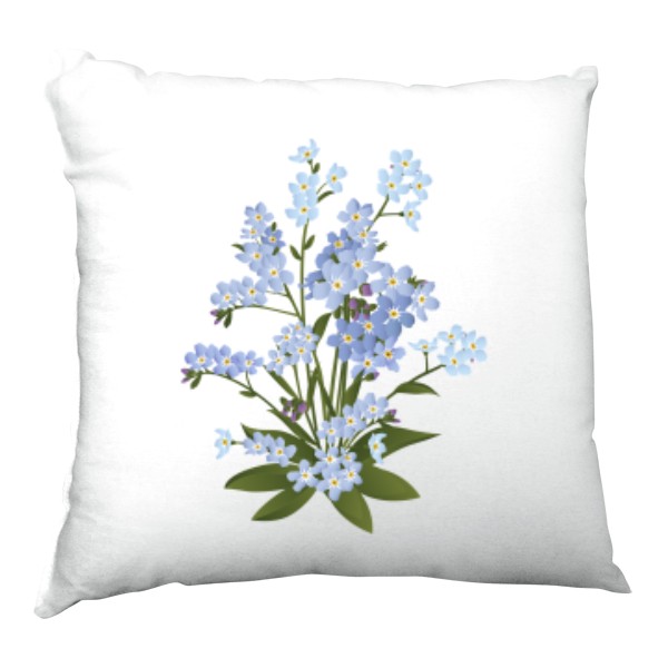 Polštář saténový s potiskem Pomněnky