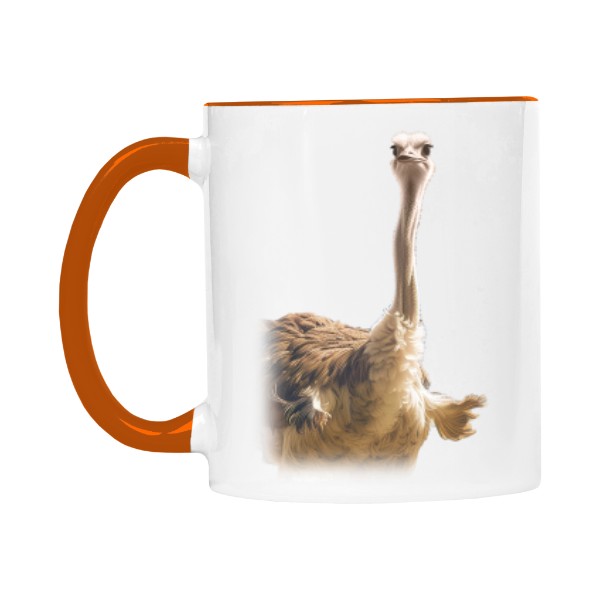 Hrnek malý barevný s potiskem Pštros