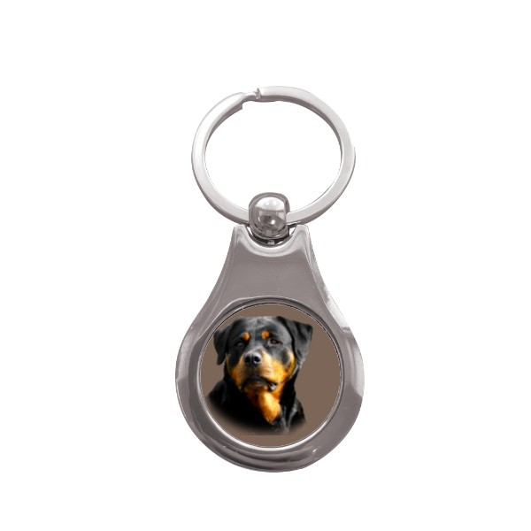 Přívěsek na klíče kolečko s potiskem Rotvajler