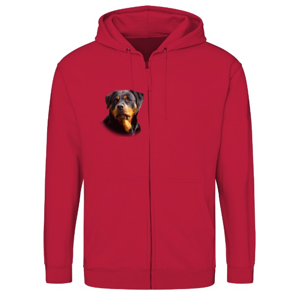 Mikina na zip unisex s potiskem Rotvajler 