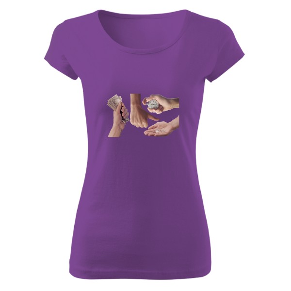 Tričko s potiskem Ruce a bankovky