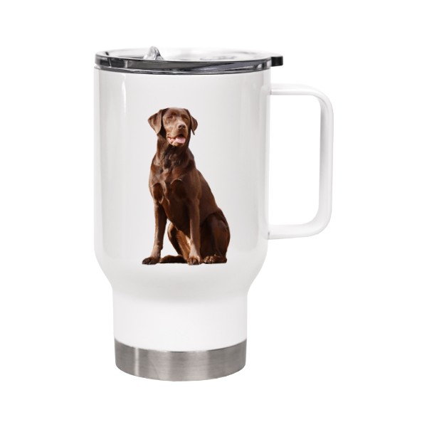 Cestovní termohrnek s uchem s potiskem Labradorský retrívr
