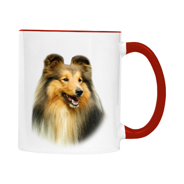 Hrnek malý barevný s potiskem Šeltie