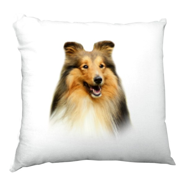 Polštář saténový s potiskem Šeltie