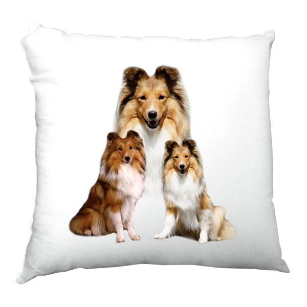 Polštář saténový s potiskem Šeltie