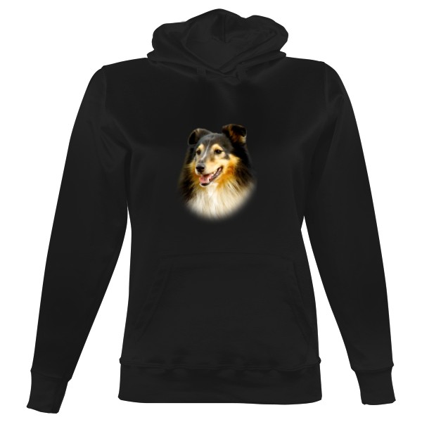 Dámská mikina s kapucí s potiskem Šeltie