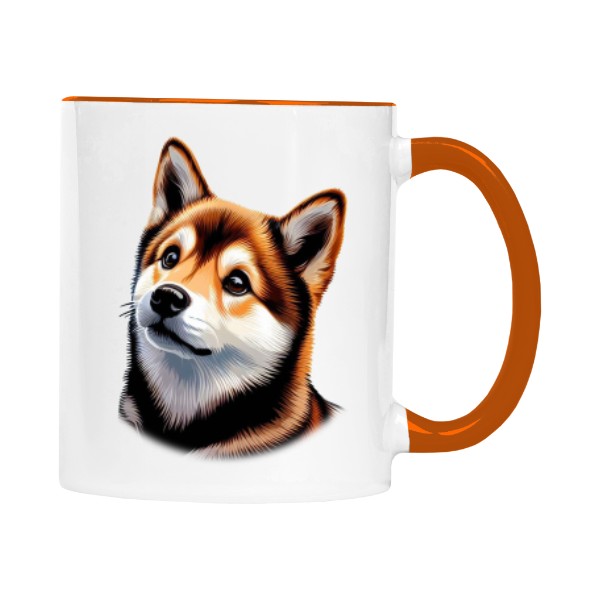 Hrnek malý barevný s potiskem Šiba-Inu
