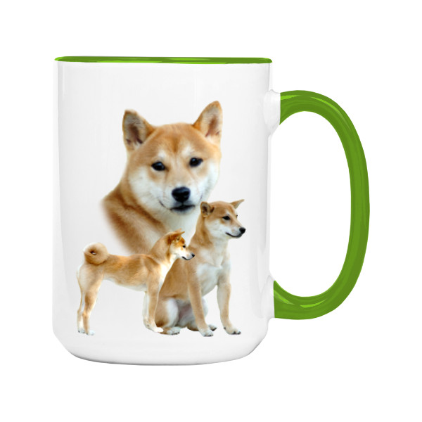 Hrnek velký barevný s potiskem Šiba-Inu