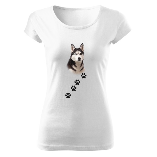 Tričko s potiskem Sibiřský husky