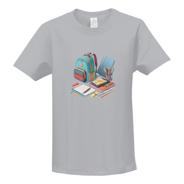 Tričko s potiskem Školní potřeby