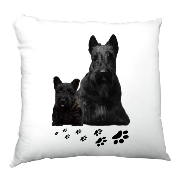 Polštář saténový s potiskem Skotský teriér 