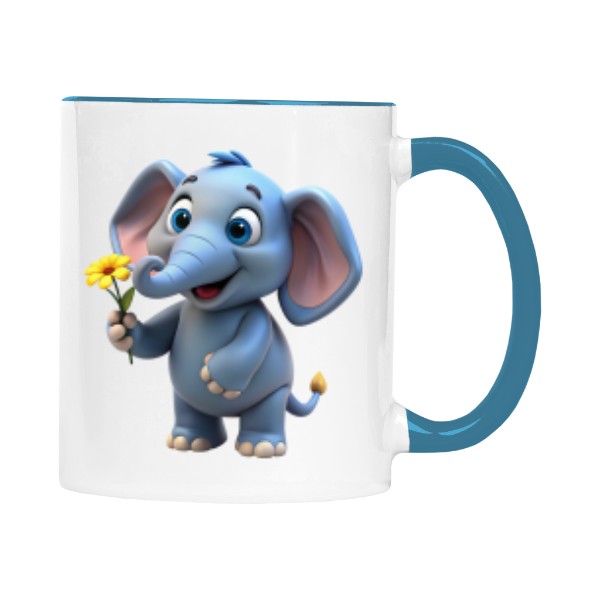 Hrnek malý barevný s potiskem Slon