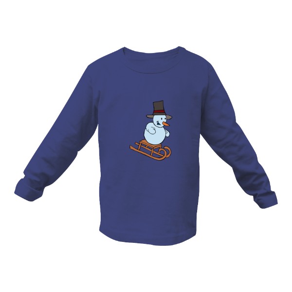 Tričko s potiskem Sněhulák na saních