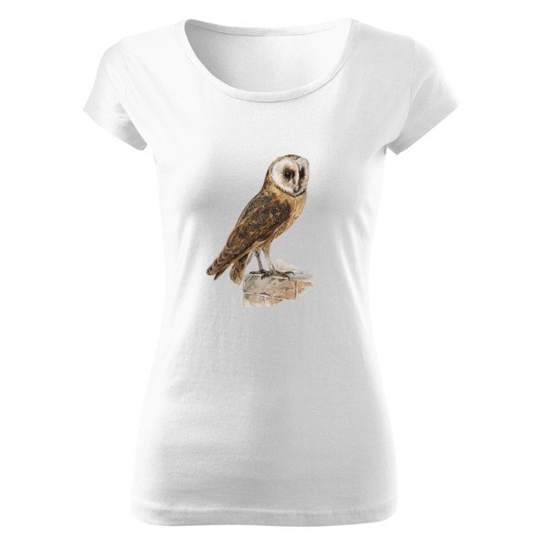 Tričko s potiskem Sova pálená