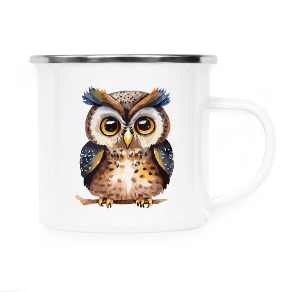 Plecháček - nerezový lem s potiskem Sova