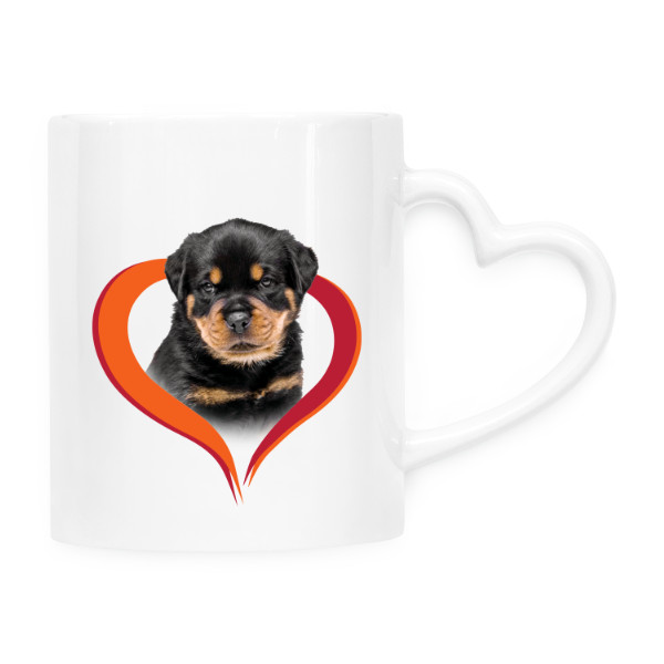 Hrnek srdce s potiskem Rotvajler 