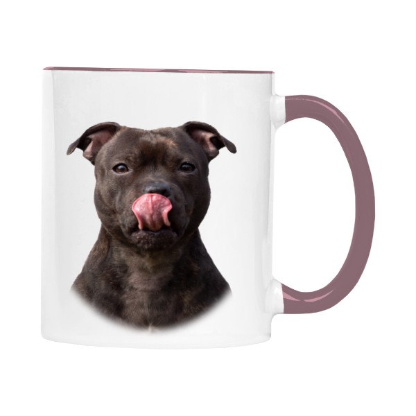 Hrnek malý barevný s potiskem Stafordšírský bulteriér