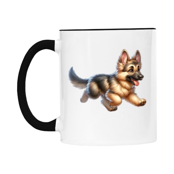 Hrnek malý barevný s potiskem Německý ovčák - štěně