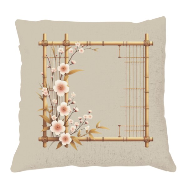 Polštář lněný vzhled s potiskem Suchá vazba