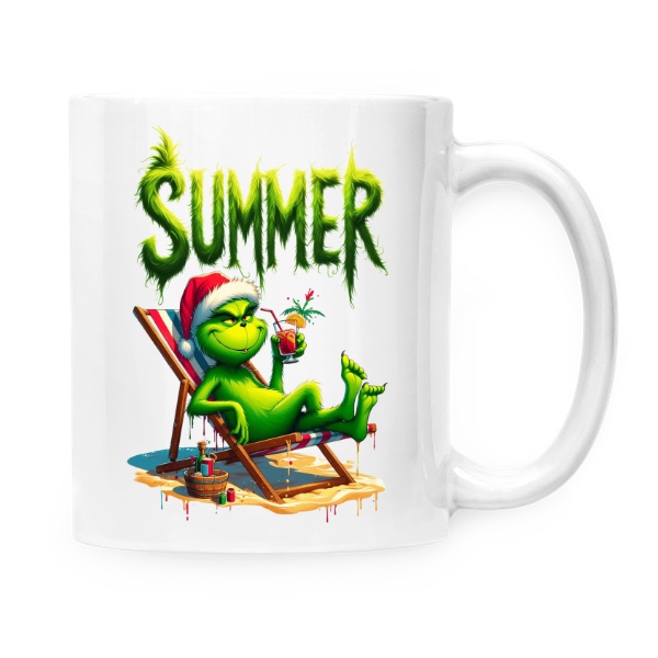 Hrnek malý bílý s potiskem Summer Grinch hrnek