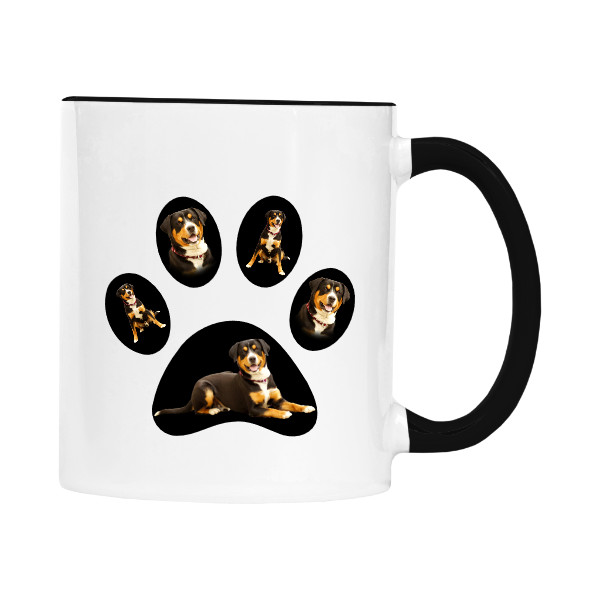 Hrnek malý barevný s potiskem Velký švýcarský salašnický pes