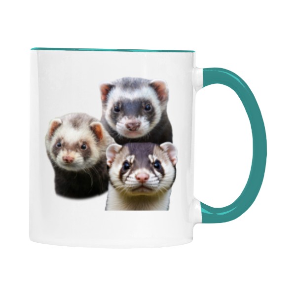 Hrnek malý barevný s potiskem Fretky