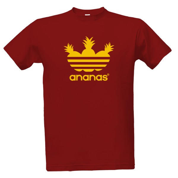 Tričko s potiskem Třípruhový ananas - Pánské