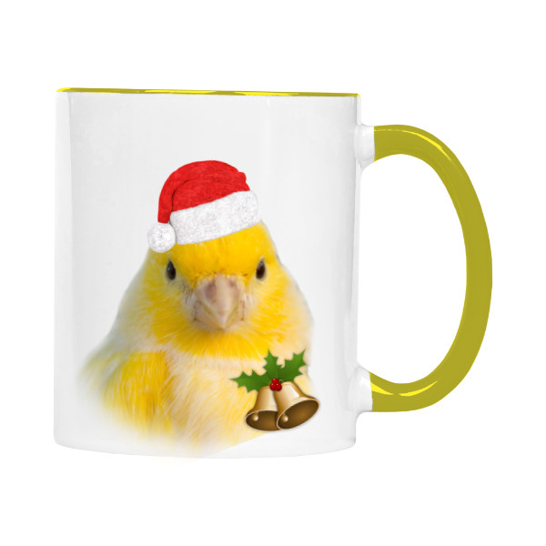 Hrnek malý barevný s potiskem Kanárek