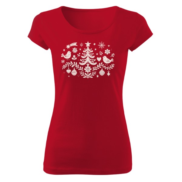 Tričko s potiskem Vánoční folklorní motiv 2