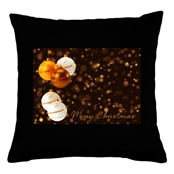 Polštář bavlněný  s potiskem Vánoční ozdoby