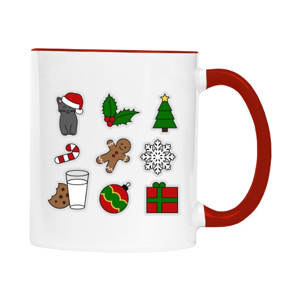 Hrnek malý barevný s potiskem Vánoční 