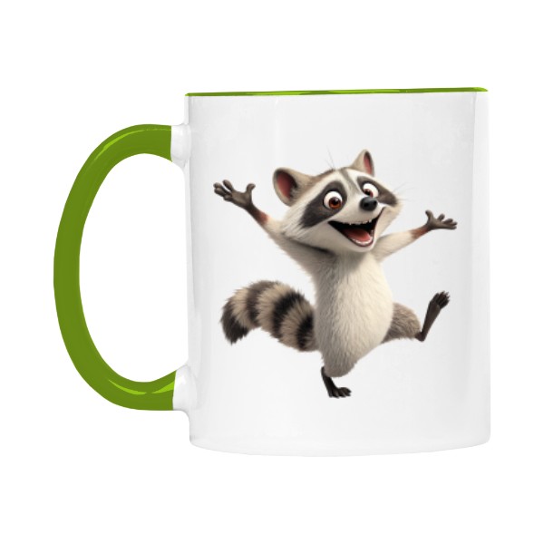 Hrnek malý barevný s potiskem Veselý mýval