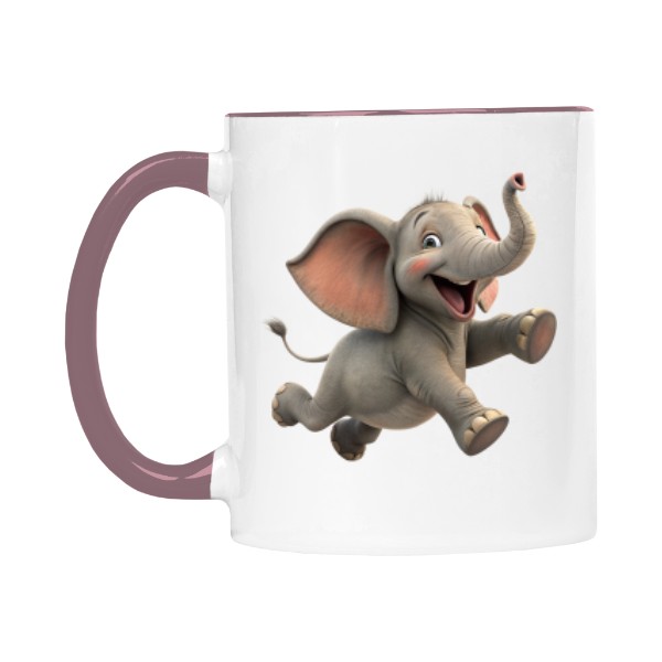 Hrnek malý barevný s potiskem Veselý slon