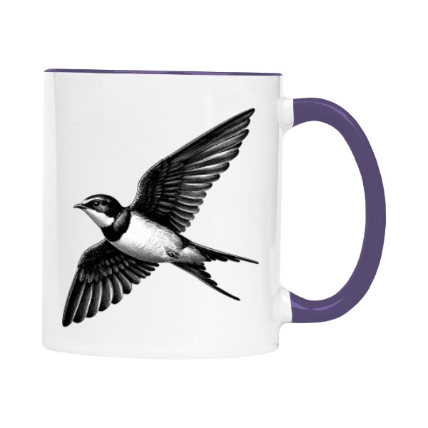 Hrnek malý barevný s potiskem Vlaštovka