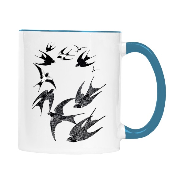 Hrnek malý barevný s potiskem Vlaštovky