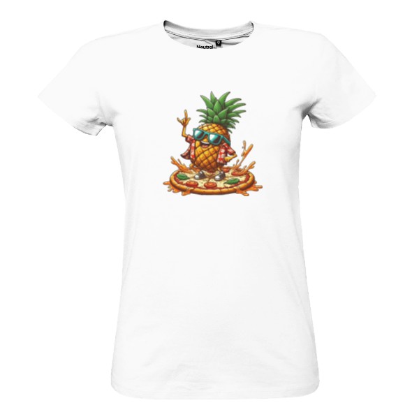 Tričko s potiskem Vtipný ananas na pizze