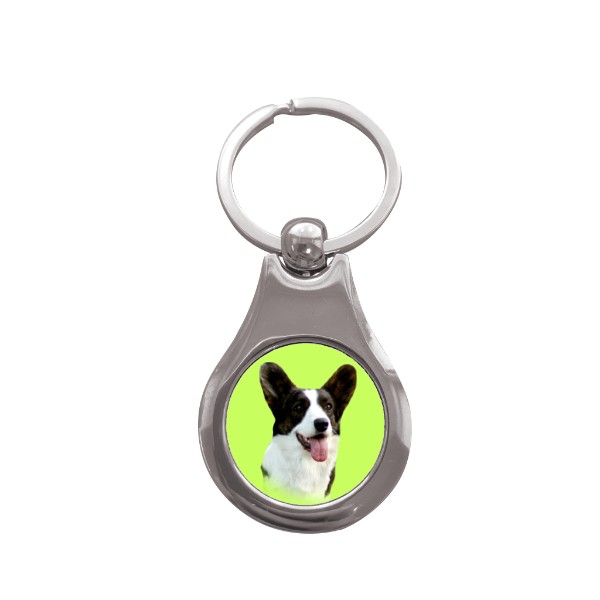 Přívěsek na klíče kolečko s potiskem Welsch Corgi 