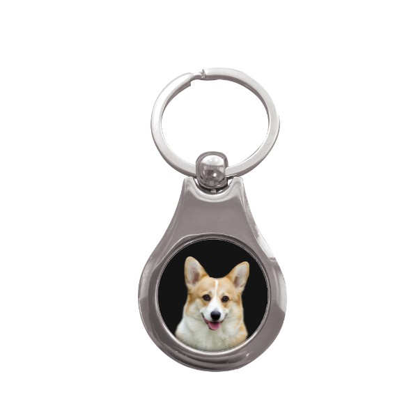 Přívěsek na klíče kolečko s potiskem Welsch Corgi