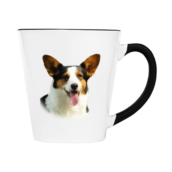 Hrnek kónický barevný s potiskem Welsch Corgi 