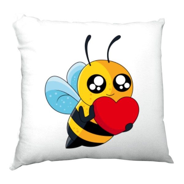Polštář saténový s potiskem Zamilovaná včela