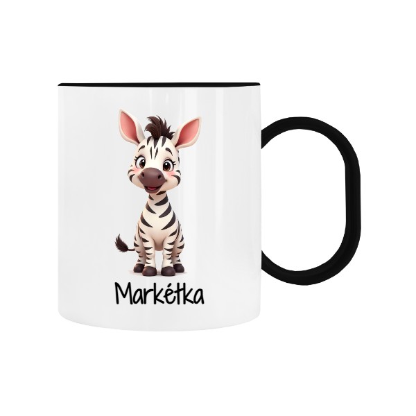 Dětský hrnek plastový s potiskem Zebra se jménem