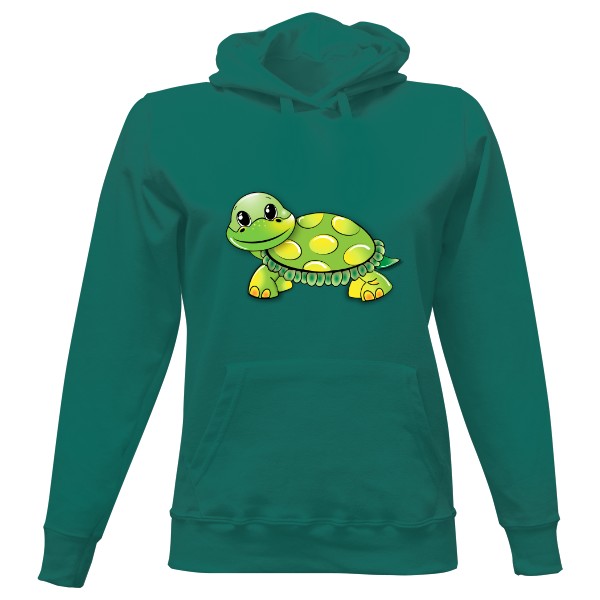 Dámská mikina s kapucí s potiskem Želvička