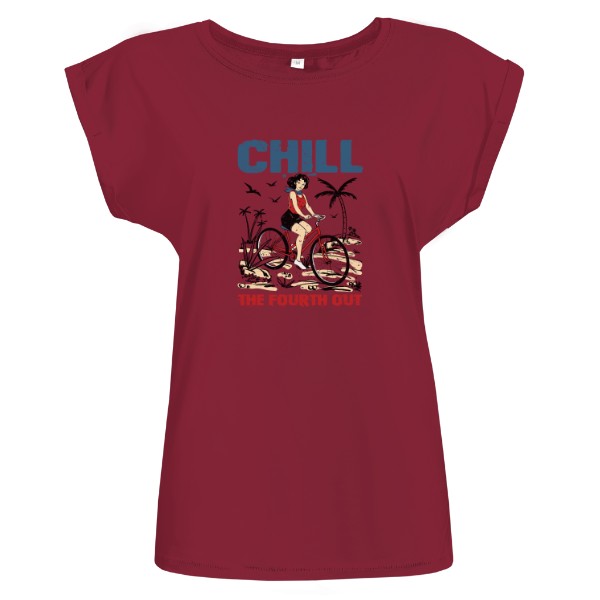 Tričko s potiskem Žena na kole