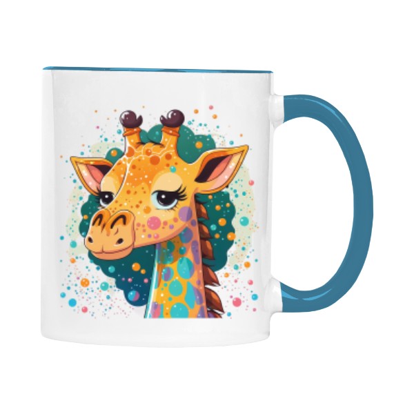 Hrnek malý barevný s potiskem Žirafa
