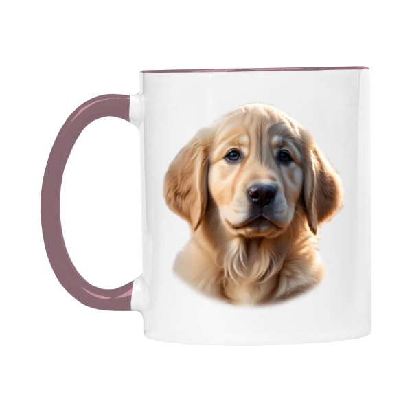 Hrnek malý barevný s potiskem Zlatý retrívr