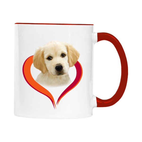 Hrnek malý barevný s potiskem Zlatý retrívr