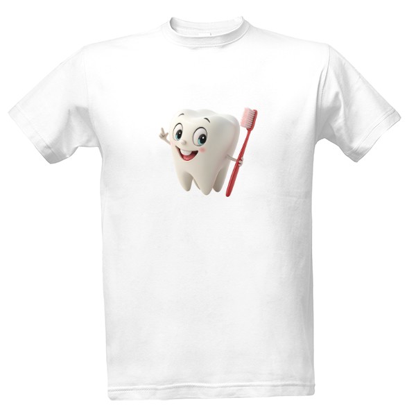 Tričko s potiskem Zub s kartáčkem